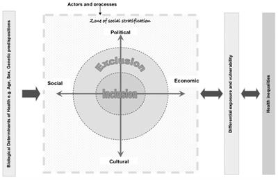 Model of psychosocial determinants of health in processes of social exclusion